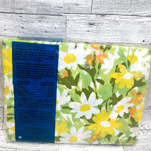 Brand New Stevens Utica No-Iron Muslin Floral Twin Flat Sheet, 39x76 Mattress - Picture 3 of 6